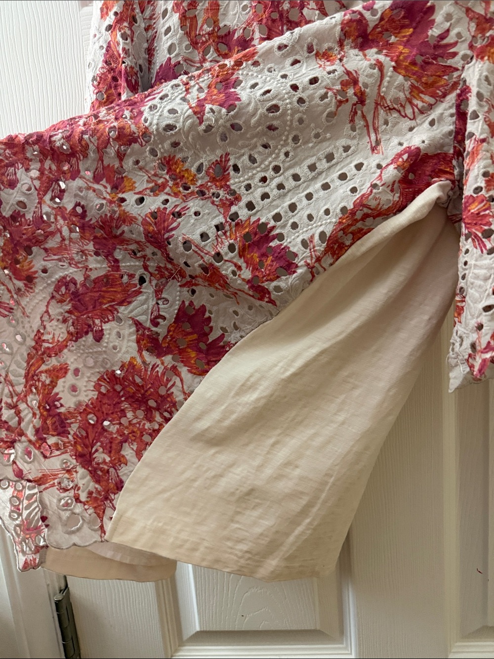 Anthropologie porridge eyelet botanical bird blouse sz XL - Picture 4 of 7